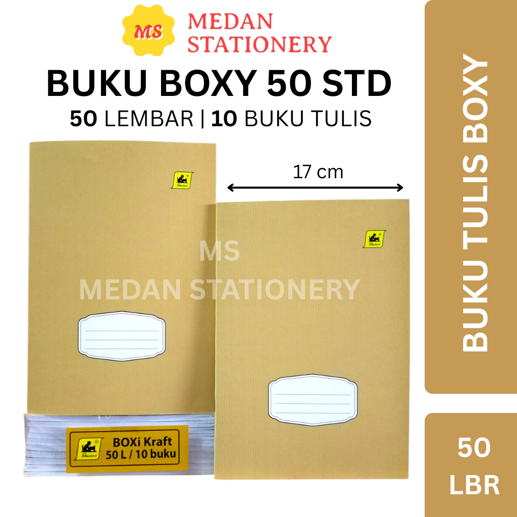 

BUKU TULIS STANDARD ISI 50 LEMBAR BOXY SAMPUL COKLAT KRAFT ISI 10 BUKU