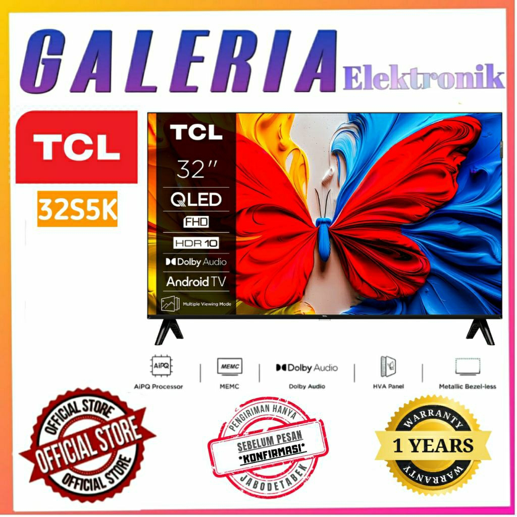TCL QLED - 32INCH - 4K QUANTUM DOT UHD TV HVA PANEL SCREEN - 32S4K / 32 S4K / 32-S4K - 32S5K / 32 S5