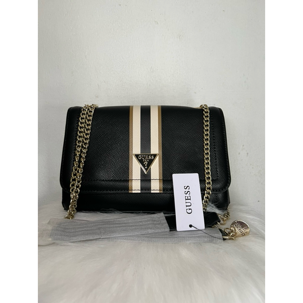 Medium Bag Guess Tali Rantai - Black