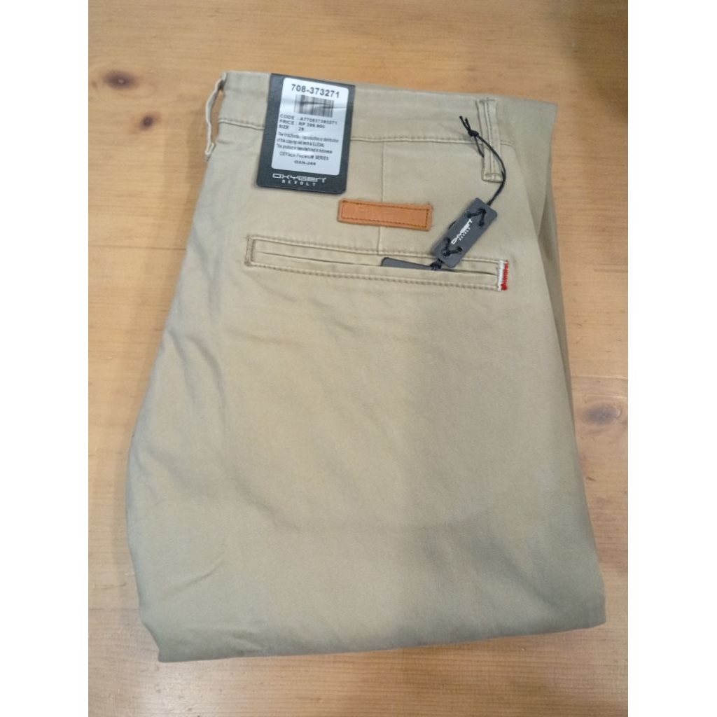 Celana Panjang Chinos Pria Oxygen Original Slim Fit Stretch Dark khaky 708-373271