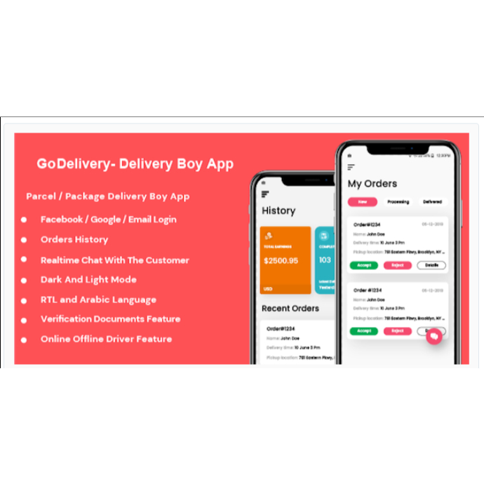 cd source code aplikasi android mirip ojek online (ojol) berbasis java android studio  - GoDelivery 