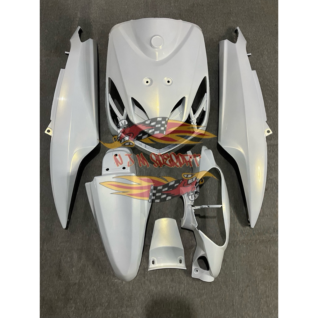 Cover Full Body Halus Yamaha Mio Smile Warna Putih Lembayung Gold/Emas (Cat Custom)