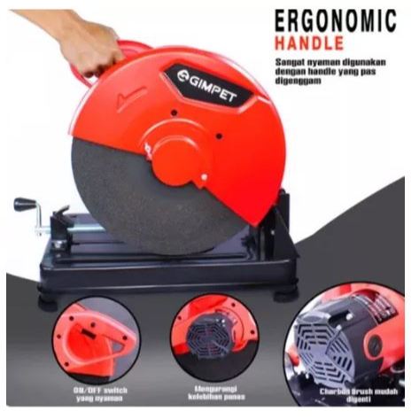 GIMPET Mesin Potong Besi Cut Off Cutting Kating 14Inch SPT maktec Cut Off Cutting Wheel Chop Saw Mes