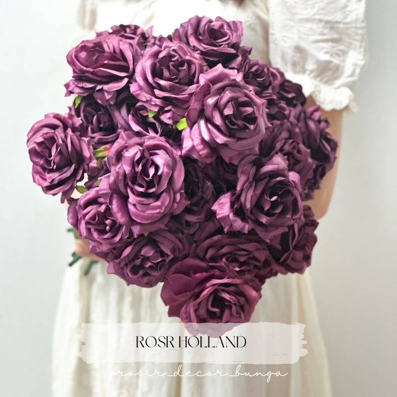 TT ROSE HOLLAND X7 MAWAR X9 BUNGA PALSU MAWAR HOLLAND PREMIUM ARTIFICIAL FLOWER BUNGA HIAS BUKET BUN