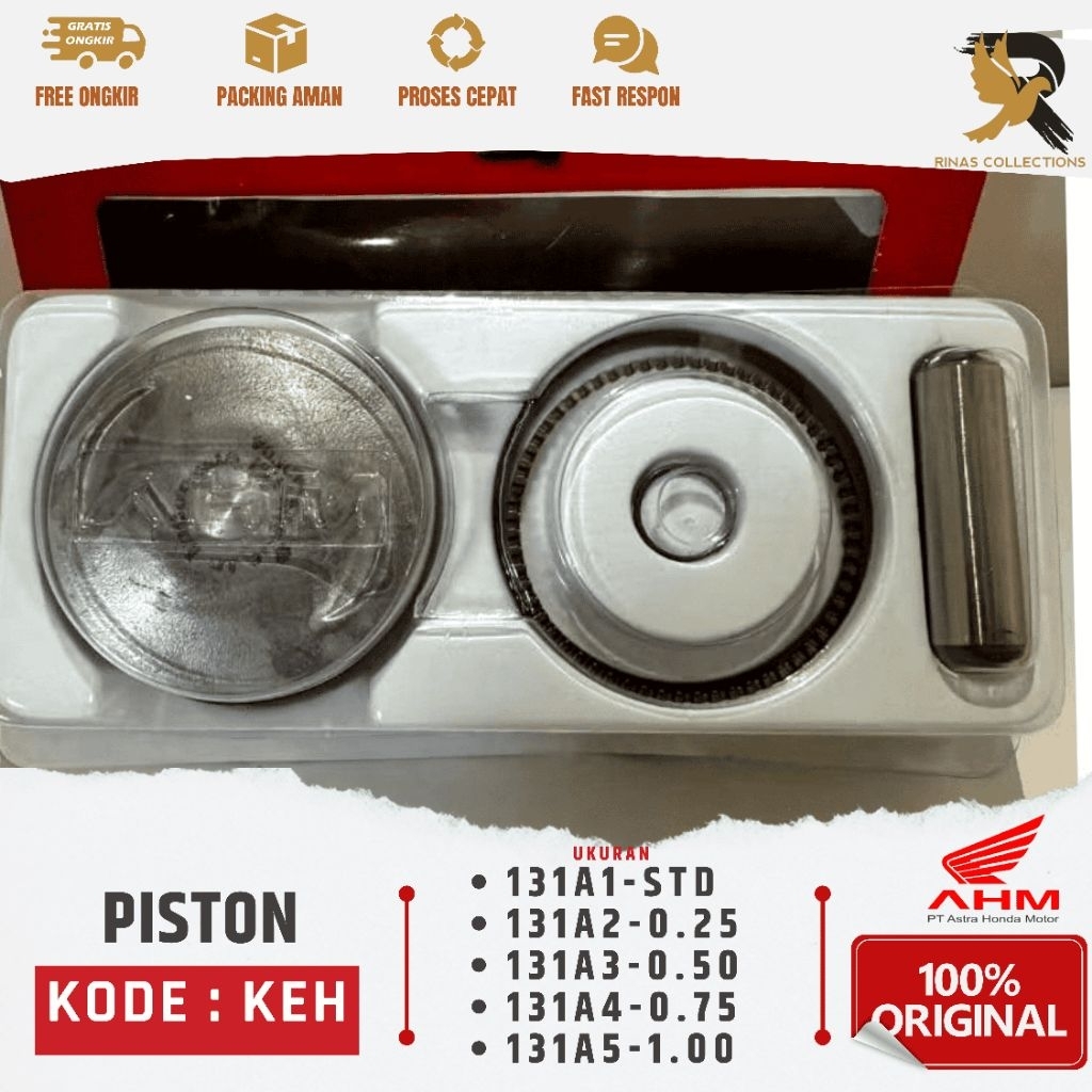 PISTON RING SEHER KIT SET (KEH) MEGAPRO MEGA PRO ADVANCE LAMA PRIMUS GL PRO NEOTECH ORIGINAL HONDA A