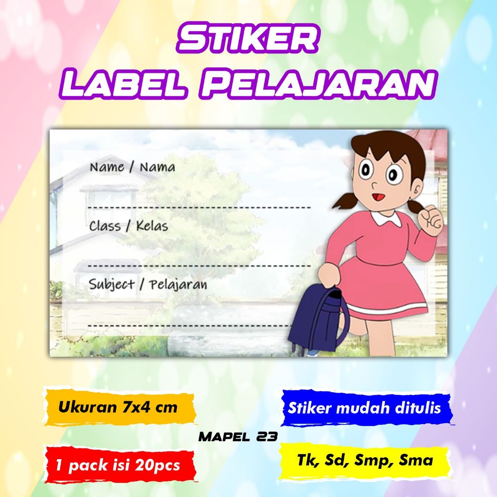 

Stiker Label Pelajaran Nama Kelas Karakter