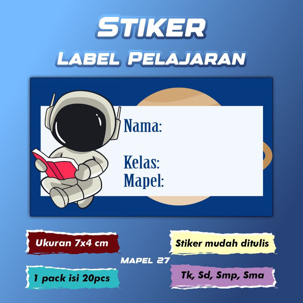 

Stiker Label Pelajaran Nama Kelas Karakter