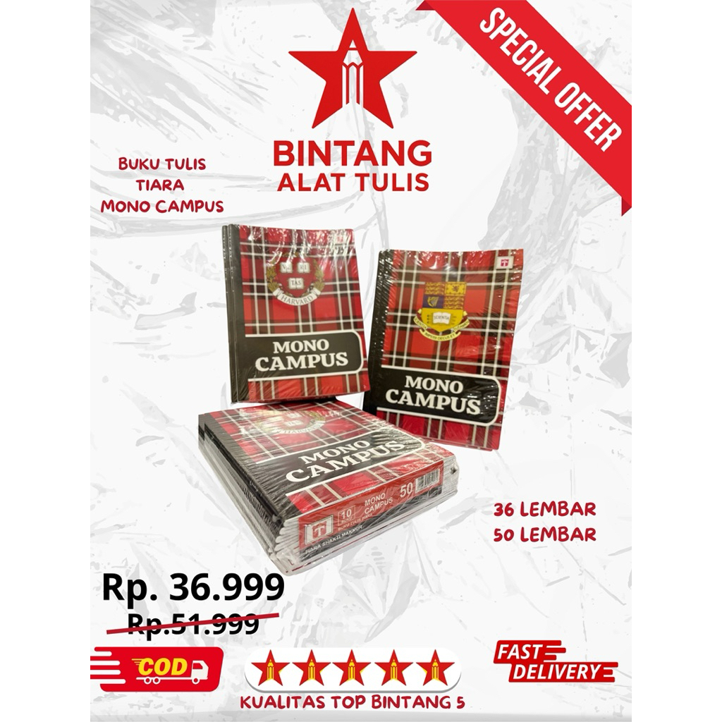 

Buku Tulis MONO CAMPUS | Buku Tulis Tiara Campus | Buku Tulis Besar | Buku Tulis 36 & 50 Lembar