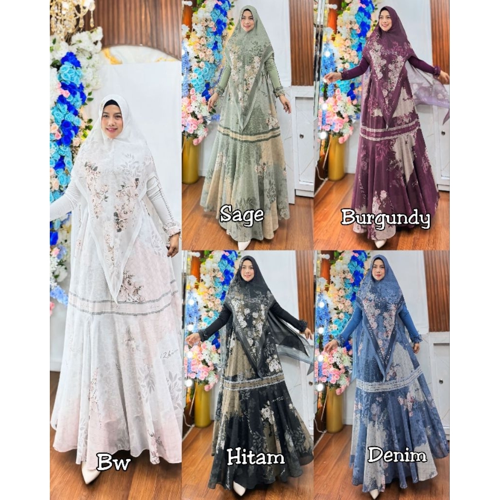 AZKIA SYAR'I BY D'ZHIRA SYARI GAMIS SET TERBARU GAMIS MEWAH