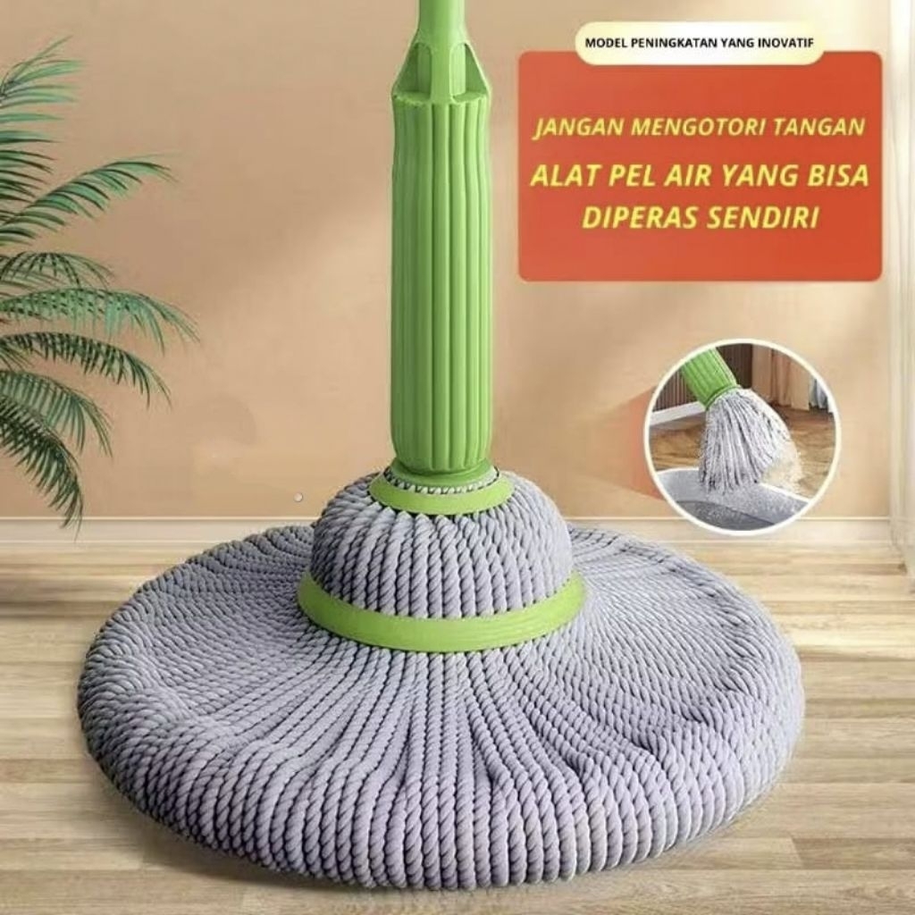A1 Alat Pel Lantai Putar Otomatis Twist Mop Magic Pel Lantai Besar