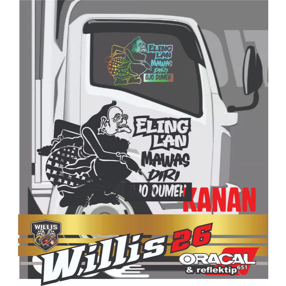 Stiker Wayang Semar eling Lan Mawas Diri Ojo Dumeh Stiker Mobil TRUK
