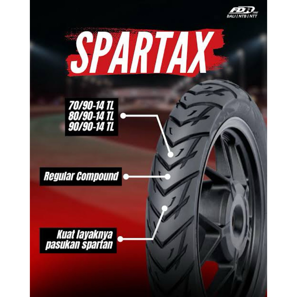 BAN TUBELESS FDR SPARTAX 80/90-14 & 90/90-14