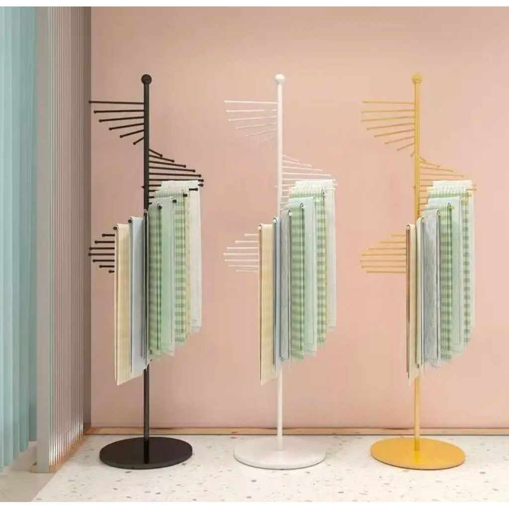 Display kerudung Putar Display Kertas Kado Putar  Display Pasmian Putar Rak Cellopane Rak bucket