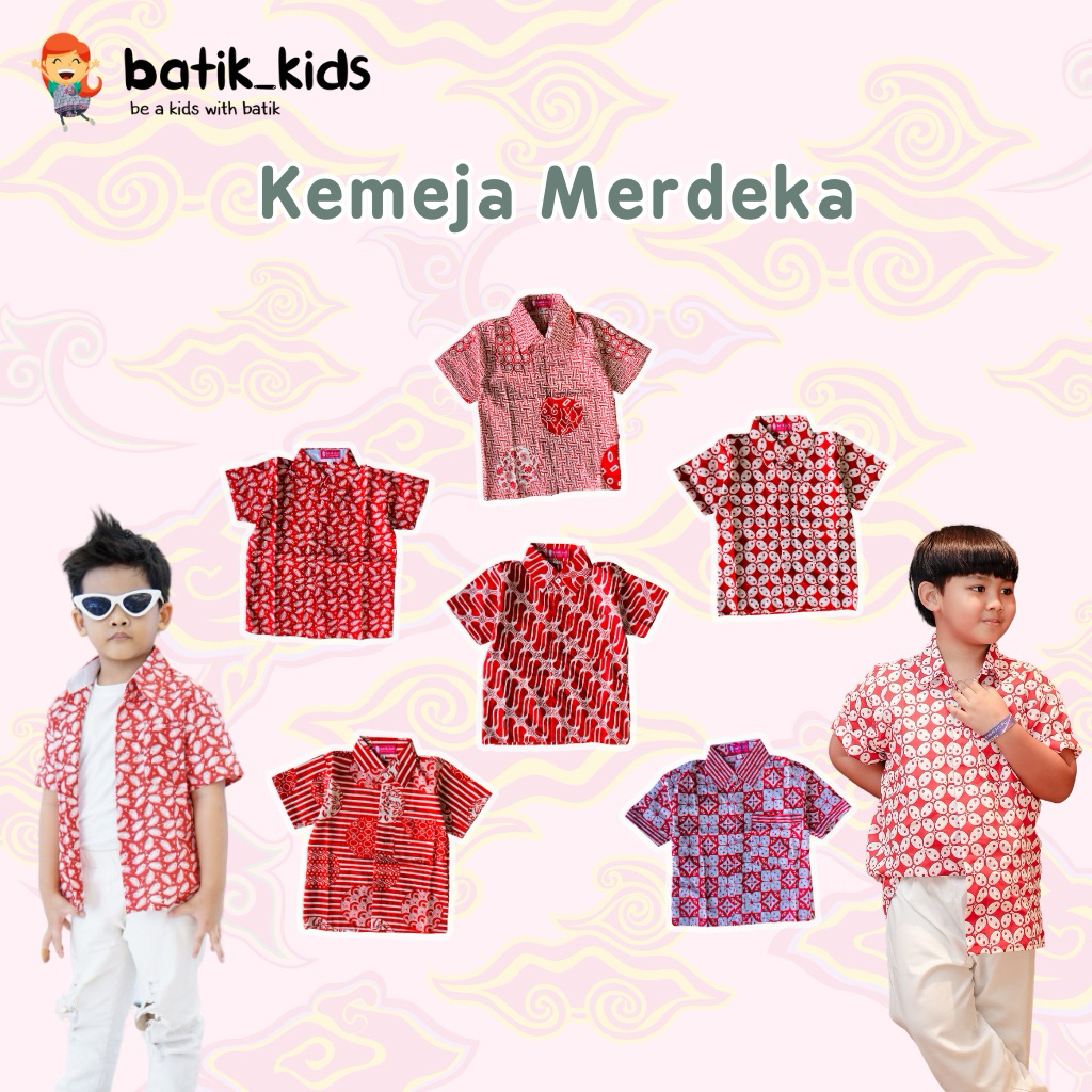 BATIK KIDS Kemeja Batik Anak Mahardika Kemeja Batik Anak Merah Putih Batik Anak Sekolah