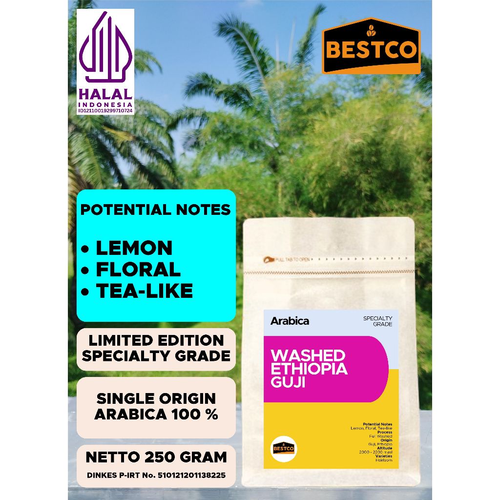 

Kopi Bestco Specialty Arabica Washed Ethiopia Guji 250 gr
