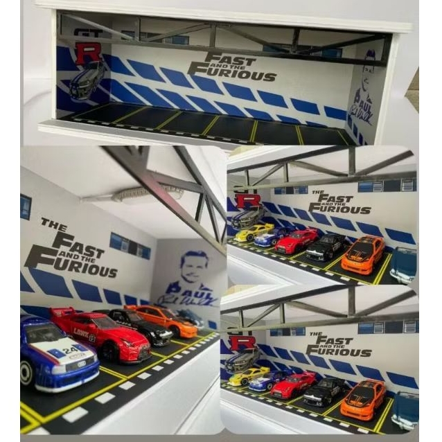 Diorama hotwheels parking park fast and furious skala 1:64