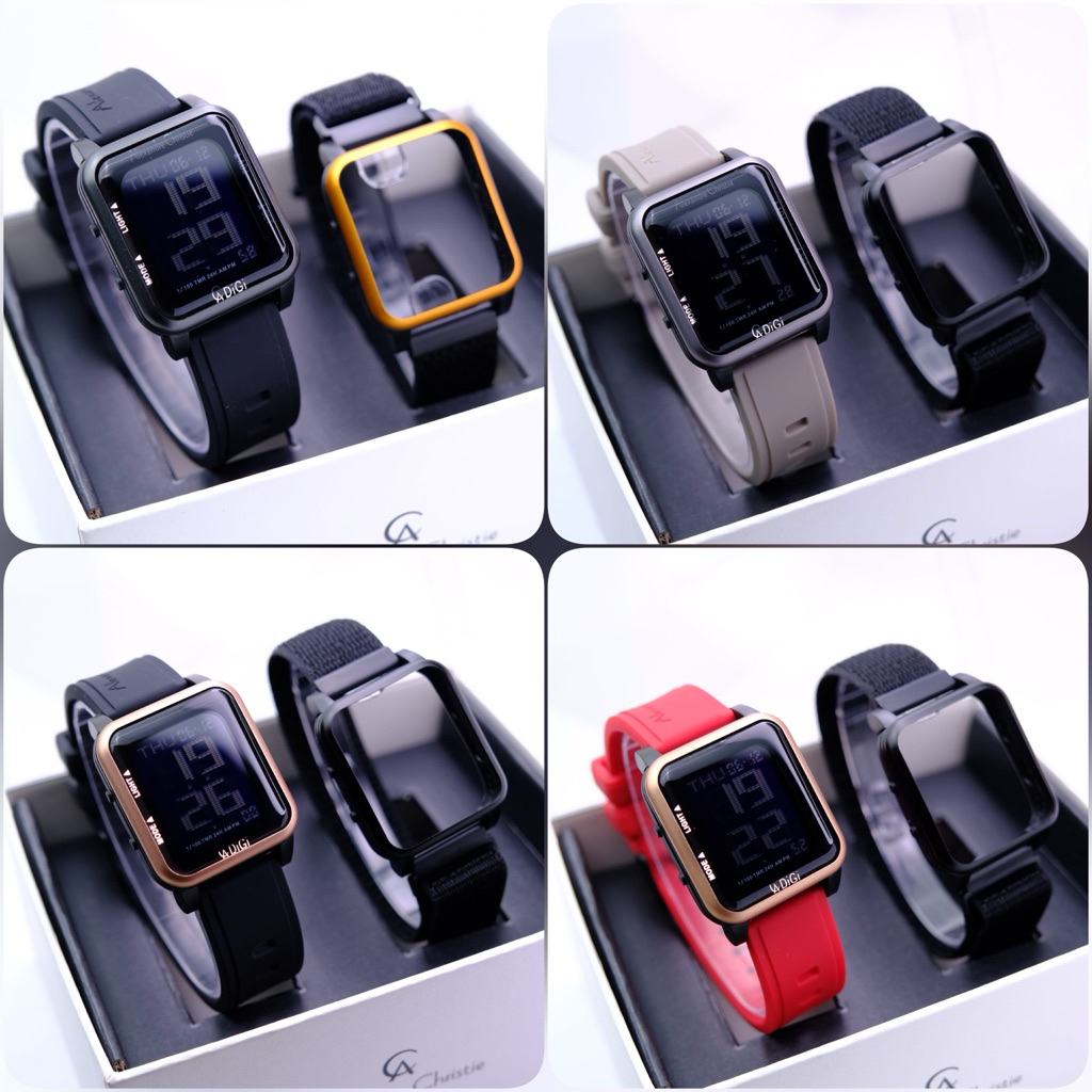 FREE BATRAI COD JAM TANGAN WANITA ALEXANDRE CRHISTIE AC9344 / AC 9344 DIGITAL FREE TALI KANVAS 0RIGI