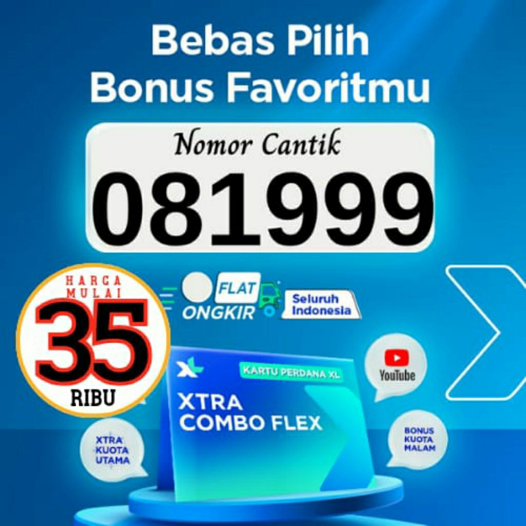 Nomor Cantik XL 0819 nomor langka nomor terlaris nomor berkarakter mewah 999