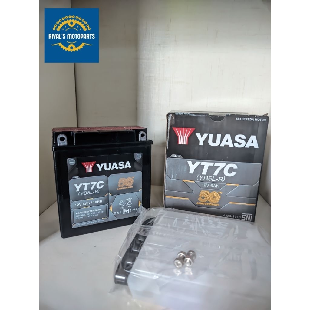 Rivals - AKI ACCU YUASA YT7C ORIGINAL AKI SEPEDA MOTOR YAMAHA MIO SPORTY VEGA JUPITER MEGAPRO