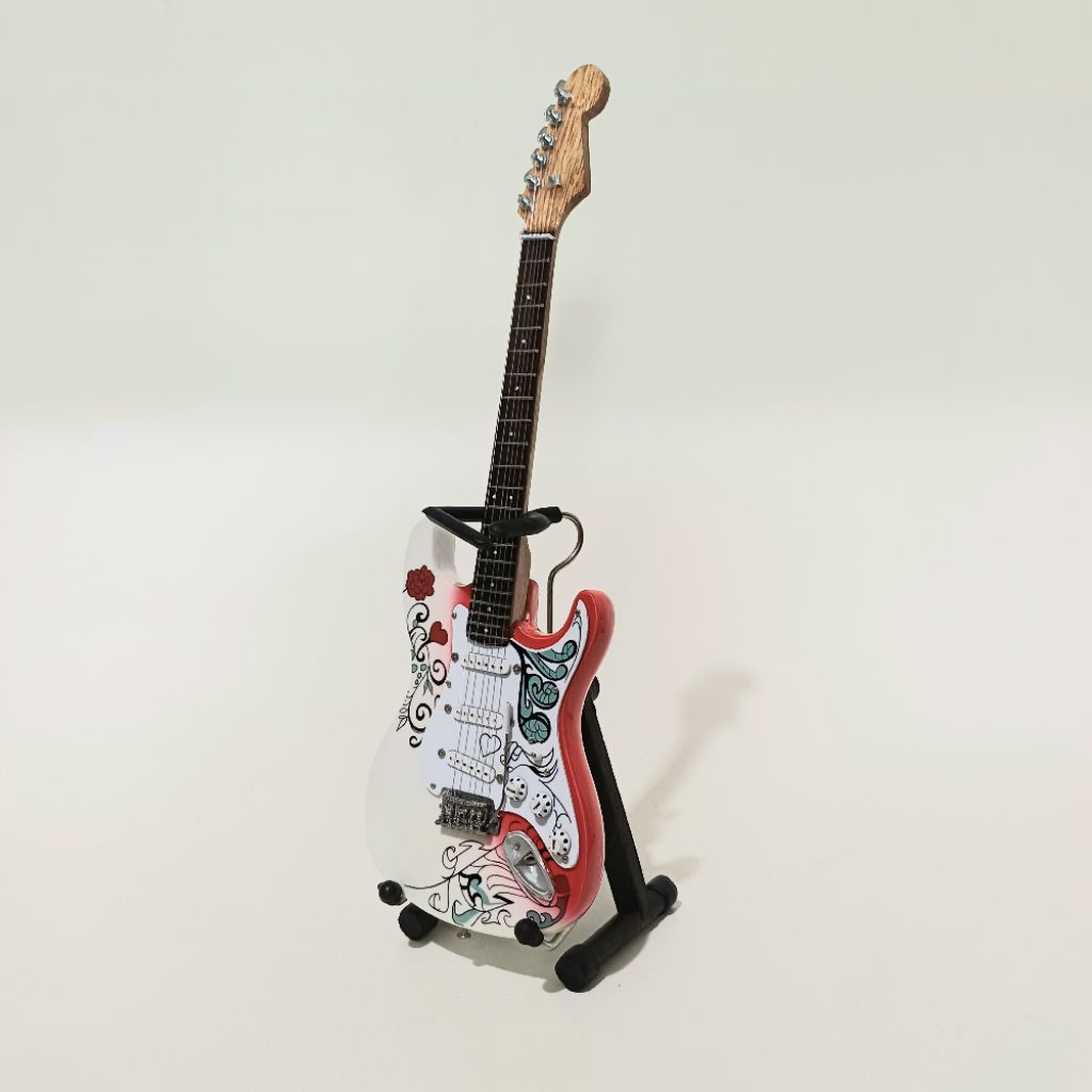 miniatur gitar fender stratocaster monterey jimi hendrix souvenir pajangan dekorasi rumah