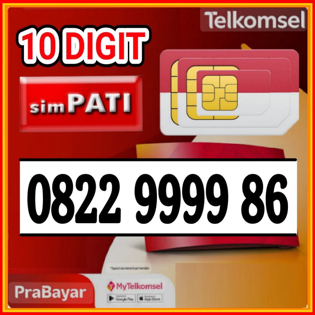 Nomor Simpati 10 DIGIT 0822 9999 86