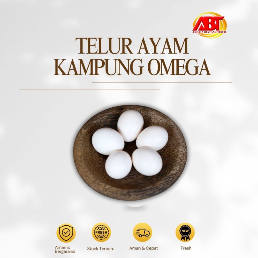 

ABT - Telur Ayam Kampung Omega Fresh Isi Merah/Orange Lezat dan Bergizi (FRESH-AMAN-BERGARANSI)