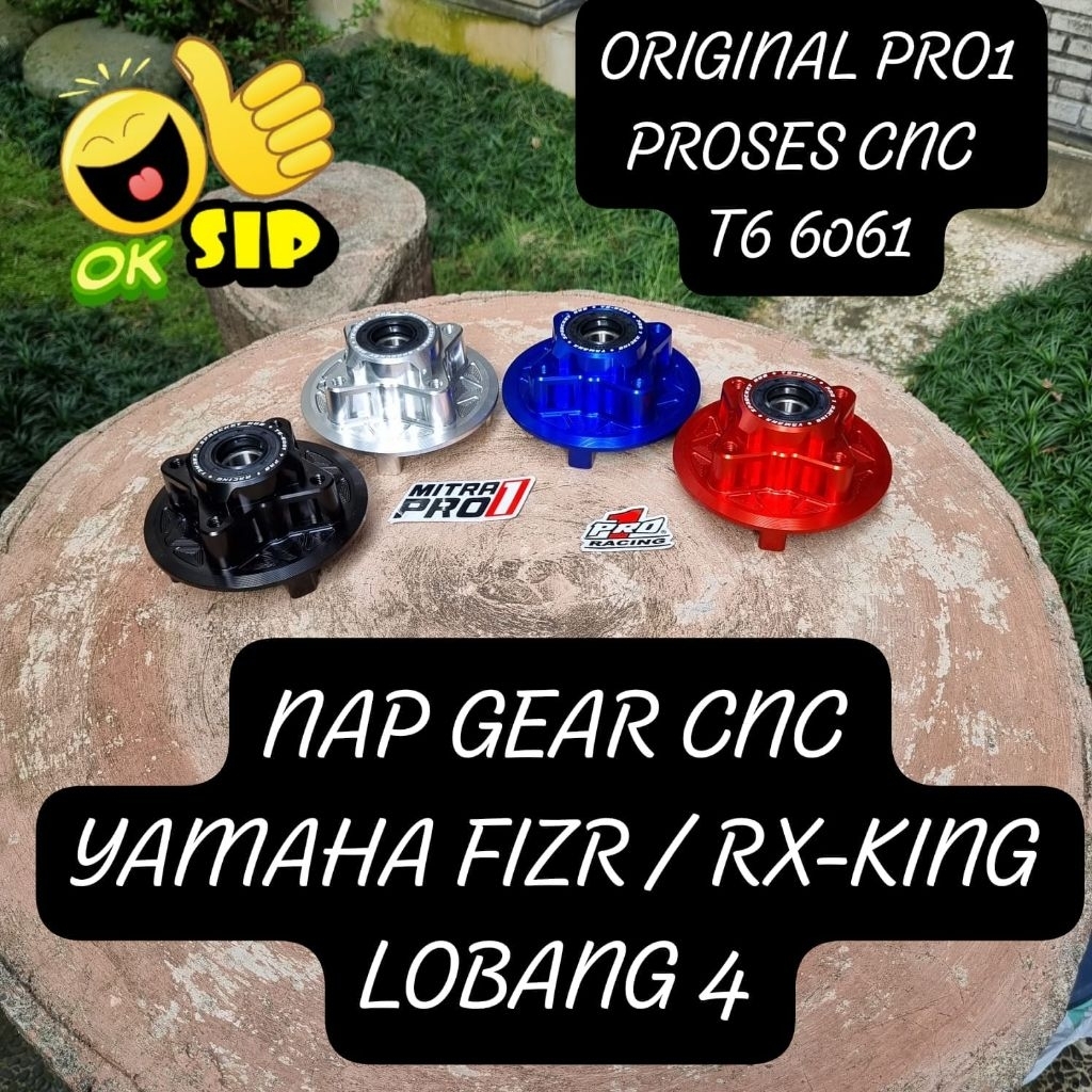 NAP  GEAR DUDUKAN GIR CNC YAMAHA FIZR RX KING LOBANG 4 PRO1 RACING