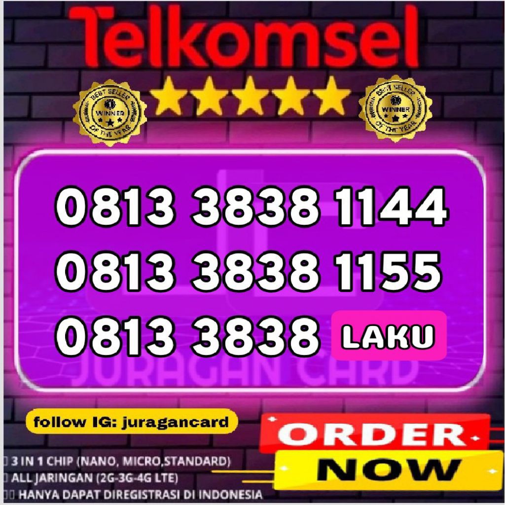 nomor cantik Telkomsel simpati abab aabb 3838 1144 1155 promo simpel