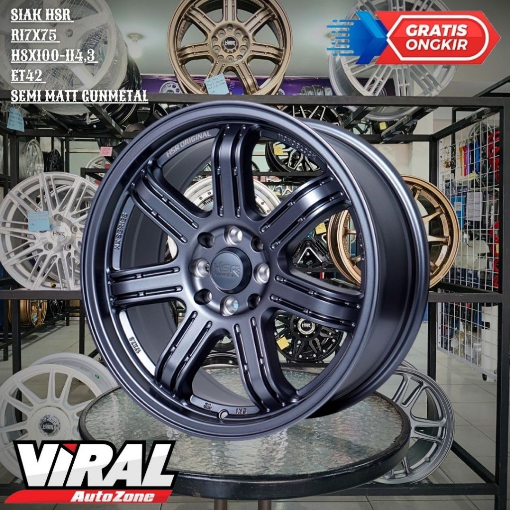 Pelek Mobil HSR SIAK R17 Lebar 7,5 Velg Racing Untuk Toyota RAIZE,JAZZ,FORD FIESTA