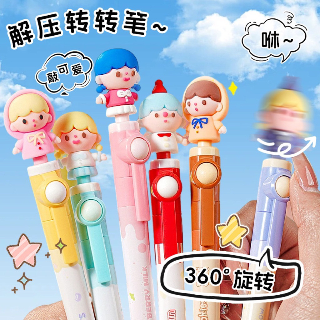 

MELOTOD Pen Pulpen Pena Putar Karakter Kartun Boneka Lucu