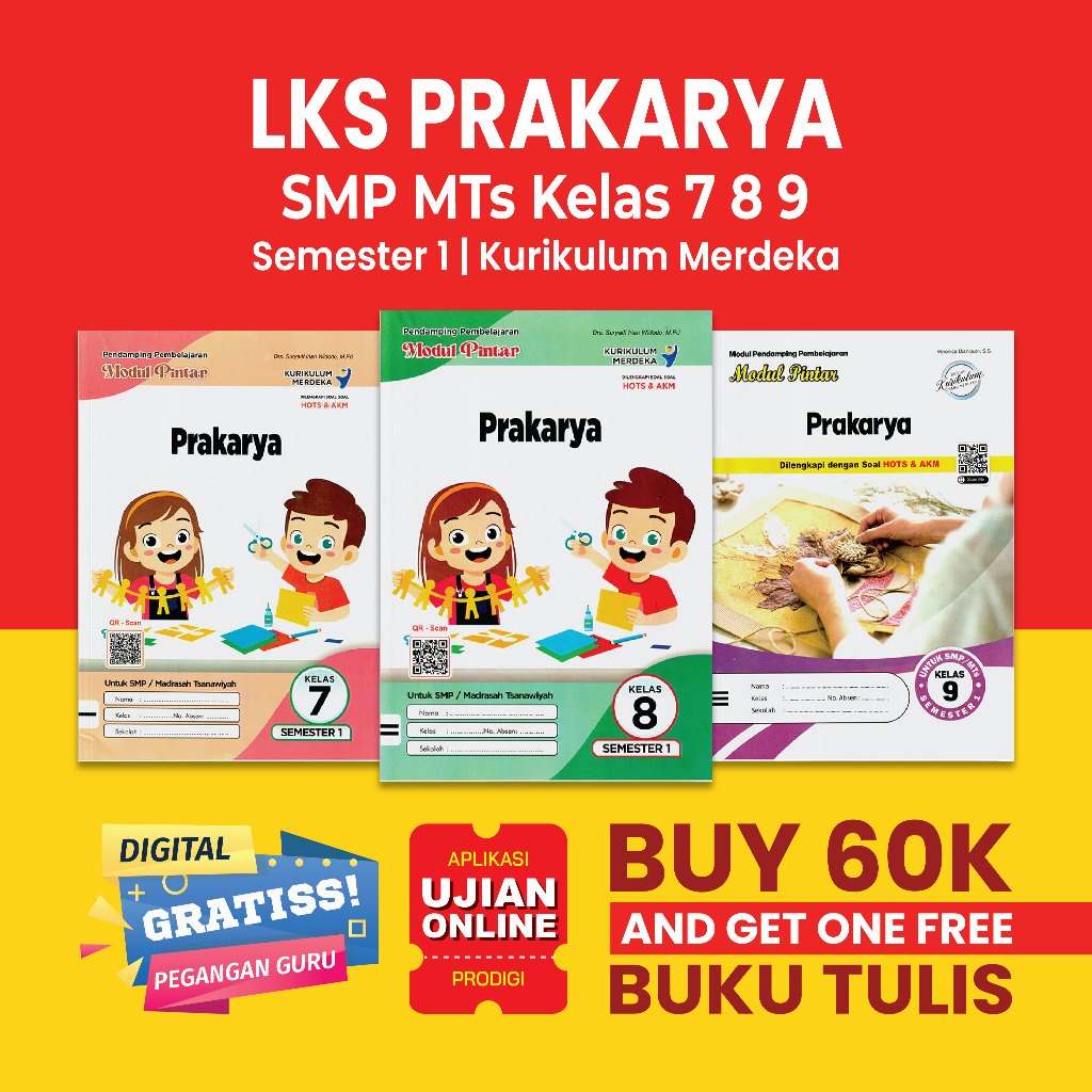 LKS Prakarya SMP MTs Kelas 7 8 9 Semester 1 Kurikulum Merdeka Pintar Alternatif Zamrud Wajar Pindai