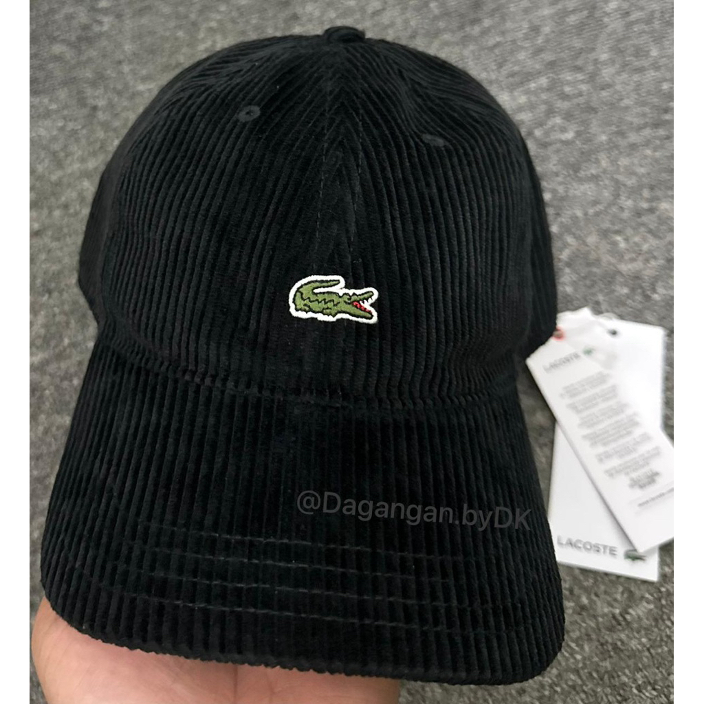 Topi Lacoste Cap Corduray Mini Logo Original Barang Resmi 100% Full Black (LIMITED)