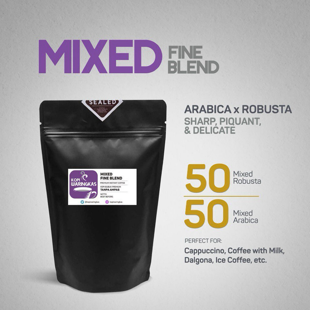 

BARU!! Kopi Waringkas MIXED FINE BLEND 100 gr | Kopi Bubuk Premium Tanpa Ampas