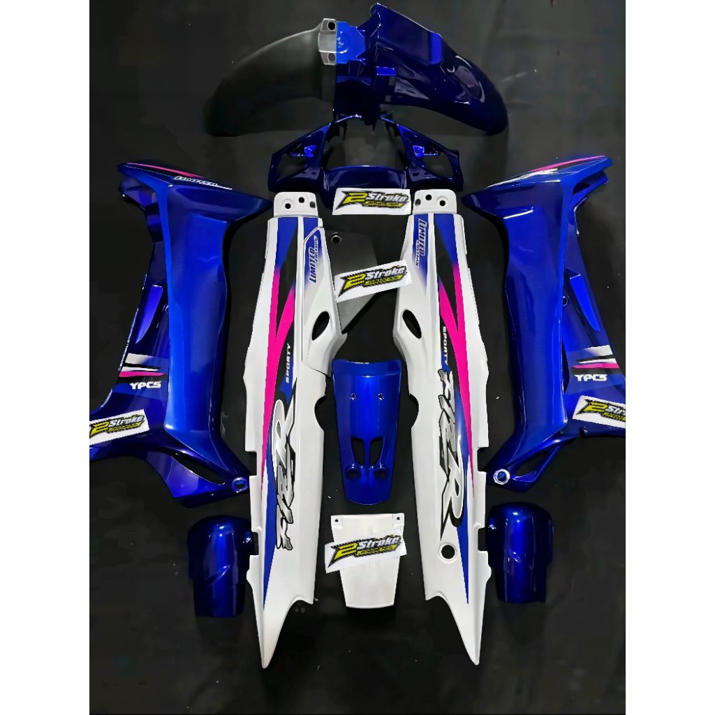 Fullset Body Halus Fizr Dualtone Biru Putih Body Set Yamaha F1zr Dualtone Biru Putih