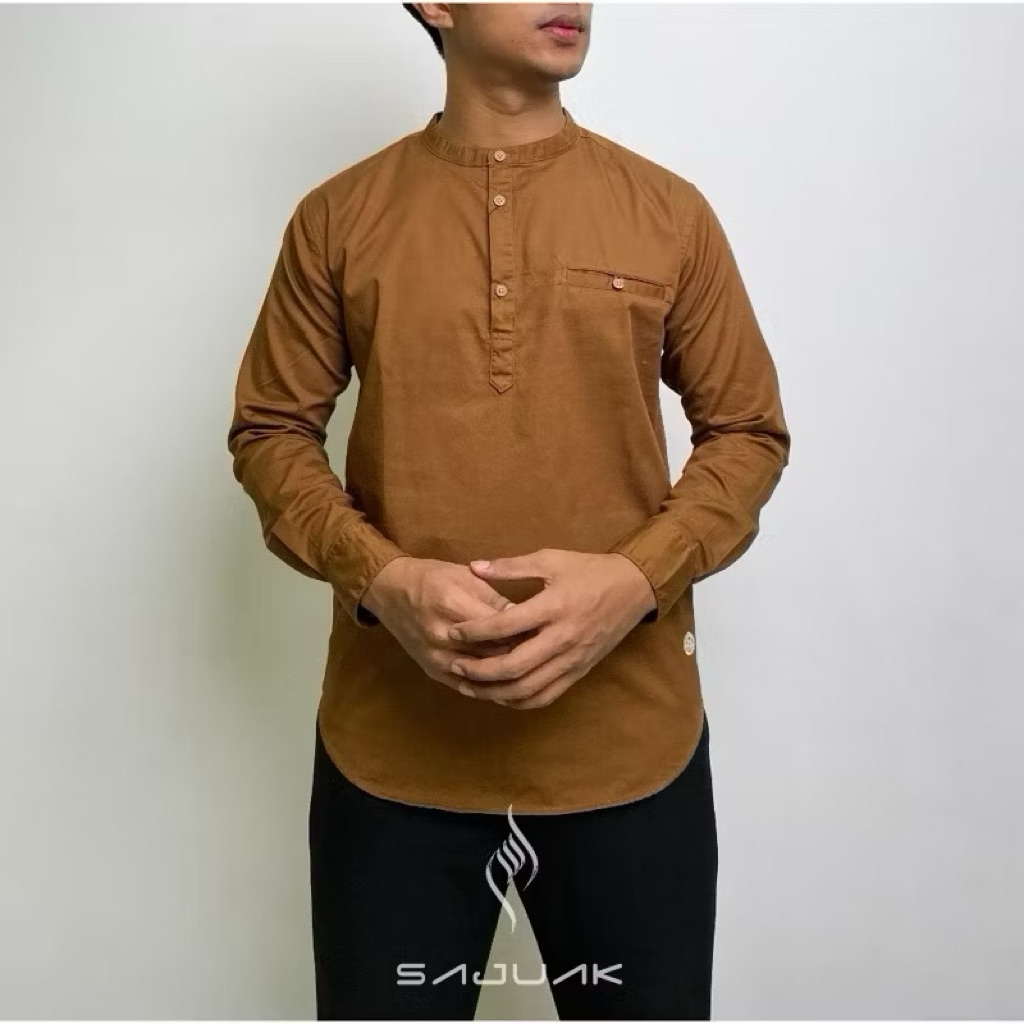 ATASAN KOKO PANJANG SAJUAK BAJU KOKO PAKAIAN MUSLIM BAHAN TWILL ORIGINAL SAJUAK ATASAN PRIA MUSLIM