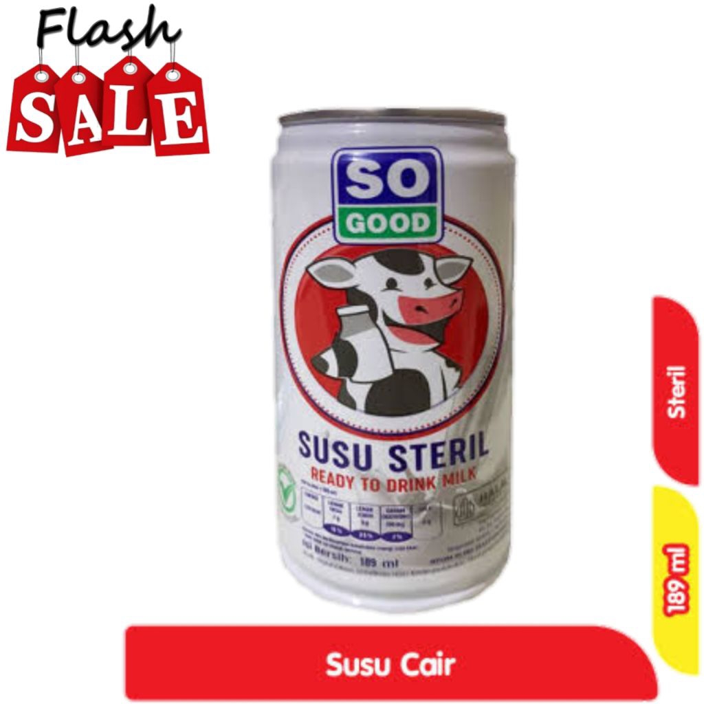 

SO GOOD Susu Cair Steril Kaleng 189 ml