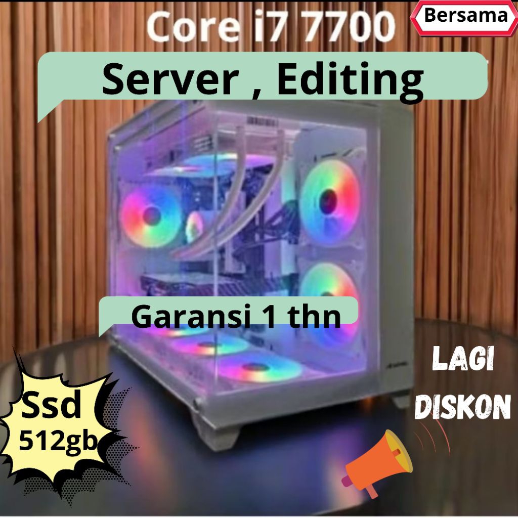 Pc GAMING / SERVER/ i7 7700/ Ram 16gb/ VGA GTX 750 TI/ SSD 512GB SIAP EDITING