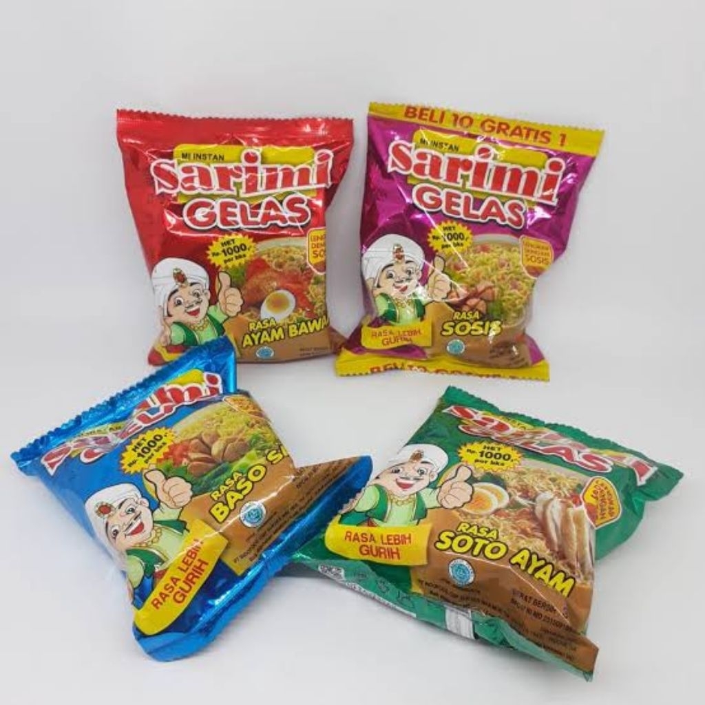 

Mie instan Sarimi gelas 30gr (1 Renceng isi 10 pcs)