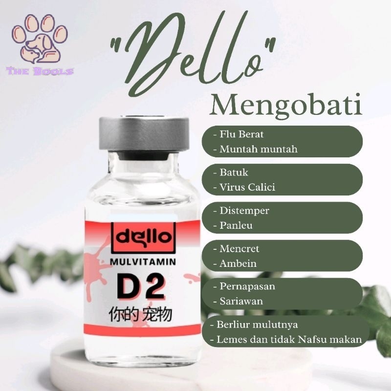 (The Bool's) Obat Kucing Vitamin D2 Anti Flu Calici Panleu Diare Bonus Alat Suntik MULVITAMIN D2
