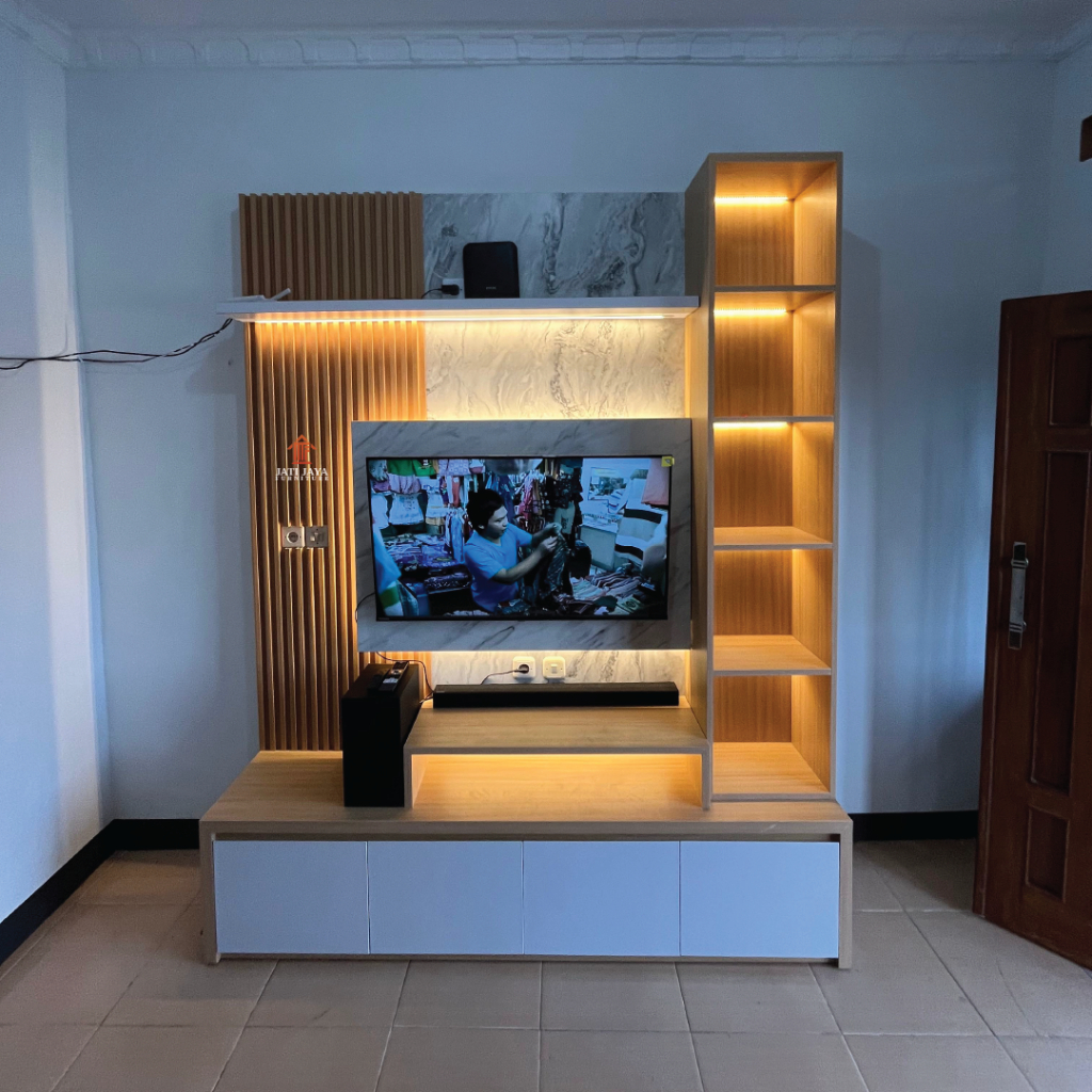 Backdrop TV Minimalis Modern / Meja TV / Backdrop TV Termurah