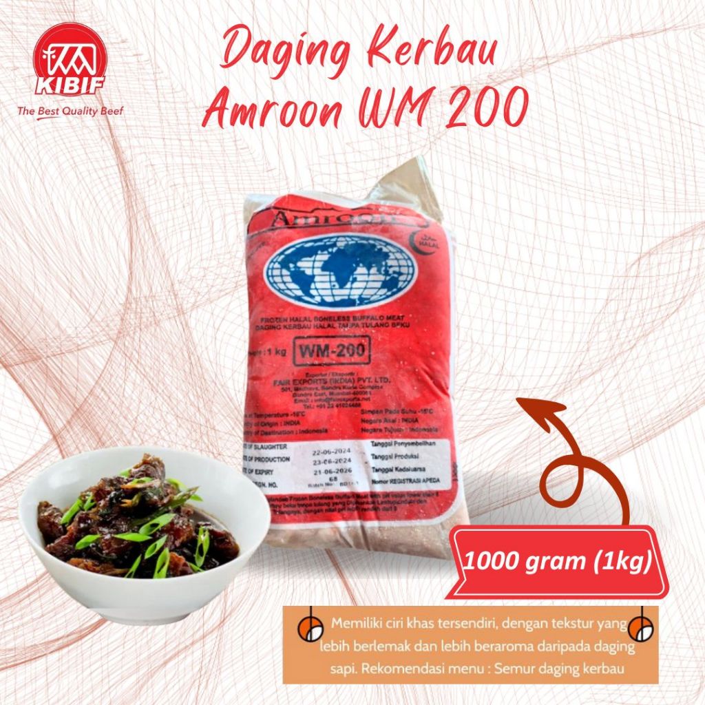 

Daging Kerbau Amroon WM-200 1kg