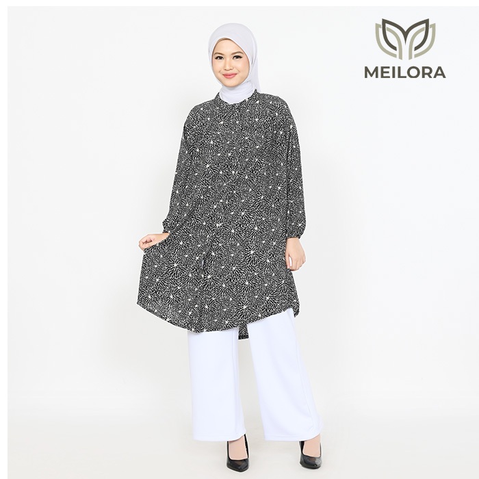 TUNIK BUNGA + NOEMI BLACK + MEILORA + GAMIS MOTIF DRESS KANCING DEPAN