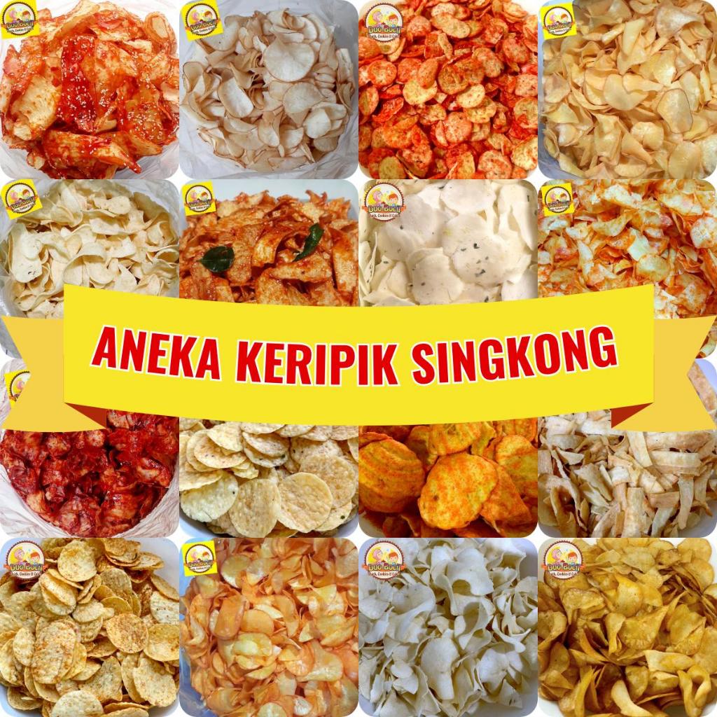 

ANEKA KERIPIK SINGKONG (Mangleng, Keripik Getuk, Opak Medan, Kecimpring, Singkong Gadung, Kripik Singkong Pedas, Opak Singkong, Kripset) Duo Bocil Snack