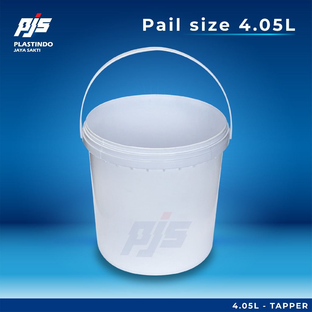 Ember Bucket Plastik 4L Tapered | Pail Plastik  Full Set Tutup 4 Liter (4,5 KG) | Untuk Makanan, Cat