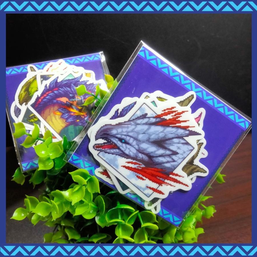 

Sticker Vinyl Pixel Art Monster Hunter Generations Ultimate / XX (Valstrax, Glavenus, Astalos, Gammoth, Mizuztsune, Bloodbath Diablos)