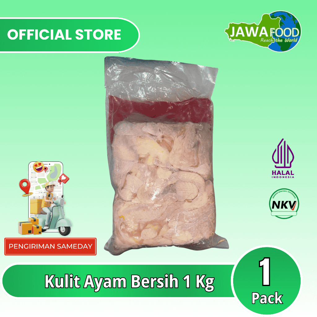 

Kulit Ayam Bersih Frozen Beku kemasan 1 Kg
