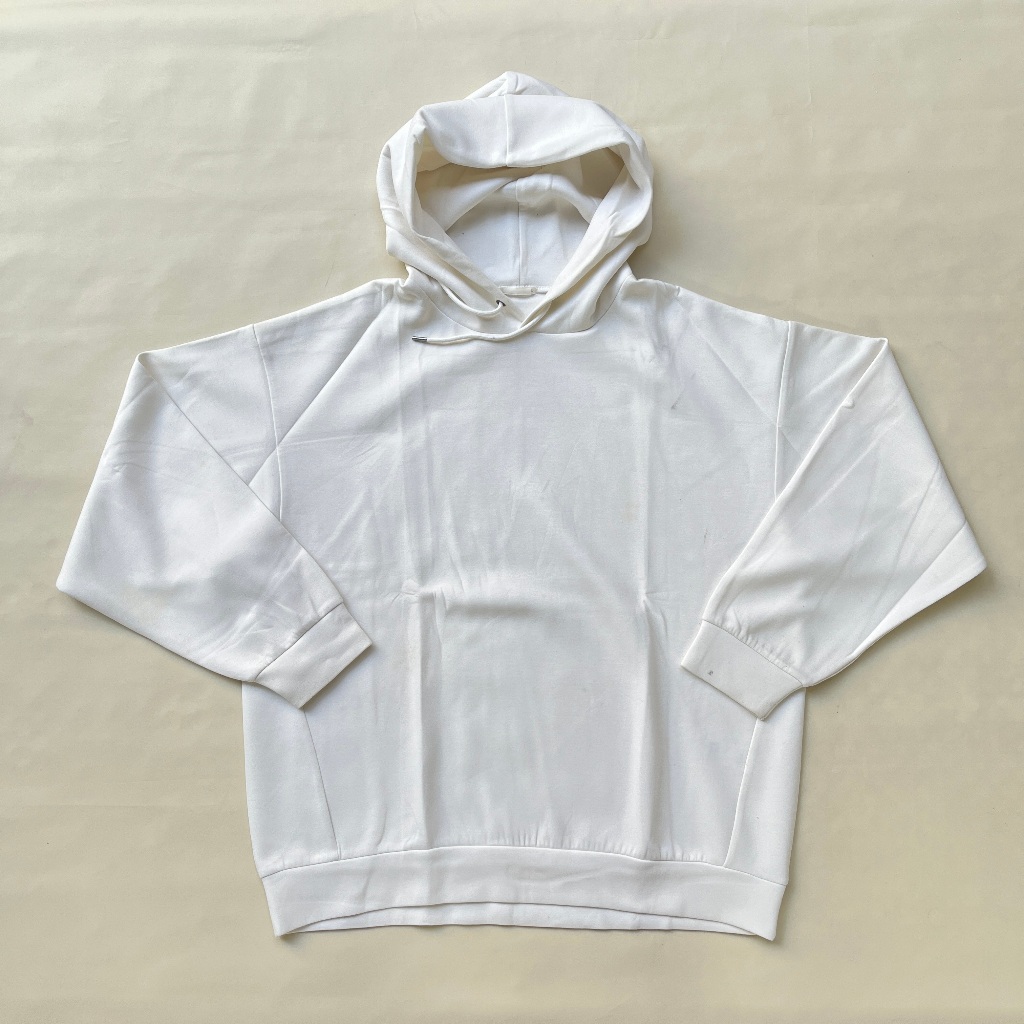 GU UNIQLO Hoodie Scuba White / Hoodie Scuba Putih