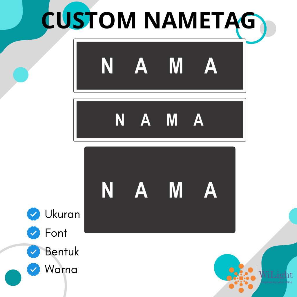 

Custom Nametag Akrilik Peniti Magnet | Papan Nama | Nama Dada