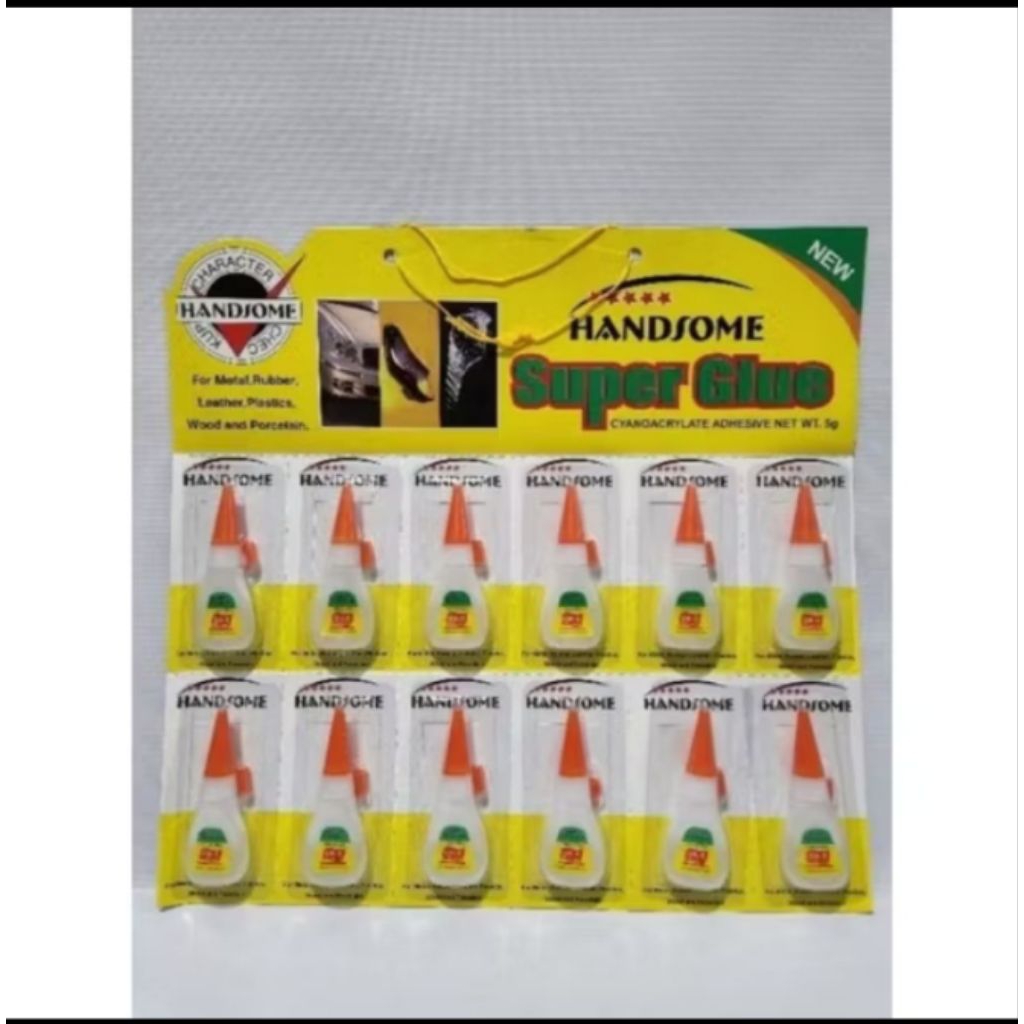 

12 PCS LEM HANDSOME - SUPER GLUE HANDSOME - LEM SERBAGUNA isi 12 PCS