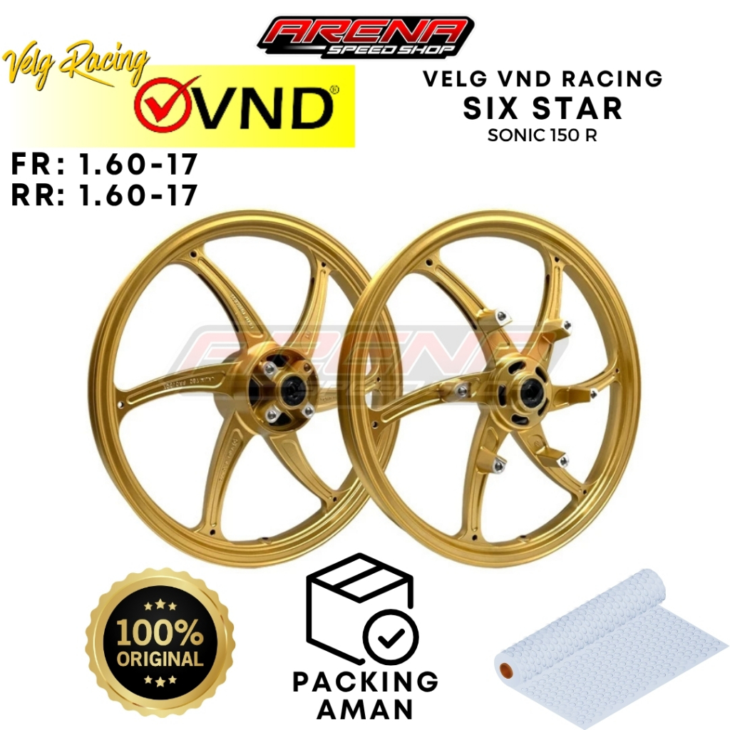 VND Six Star 160x17 & 160x17 - Velg Racing Palang 6 New Sonic 150 R Karbu Original